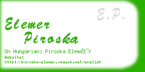 elemer piroska business card